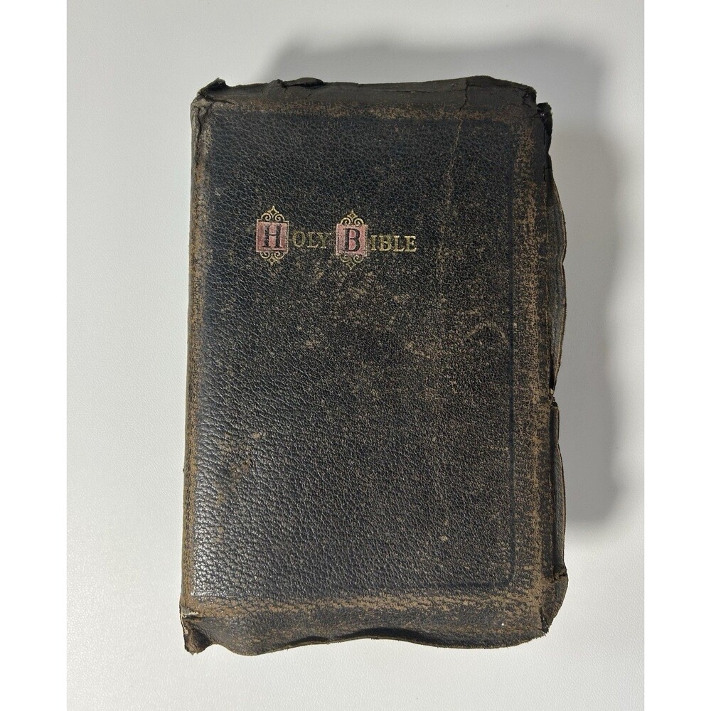 Hertel 1941 Leather Bible Self Pronouncing Index Red Letter Concordance KJV